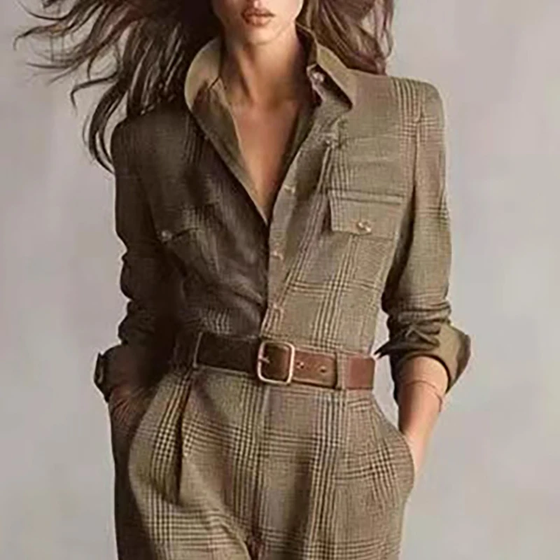 Stylish Vintage Plaid Jumpsuits for Women That Flatter Your Figure This Fall